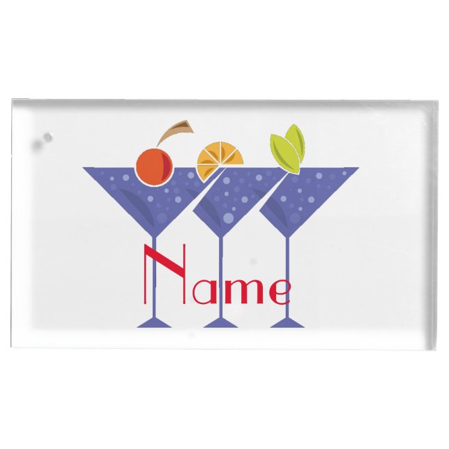 3 Martini Cocktails Thunder_Cove Place Card Holder (Front)