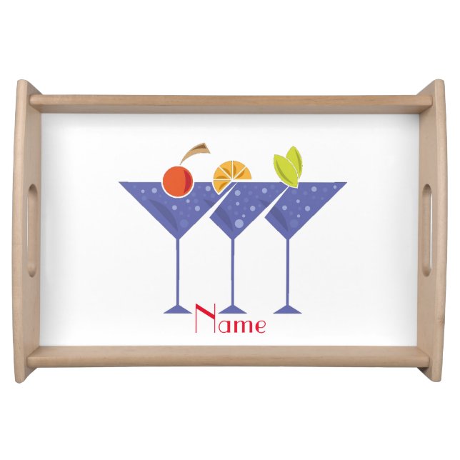 3 Martini Cocktails Thunder_Cove  Serving Tray (Front)