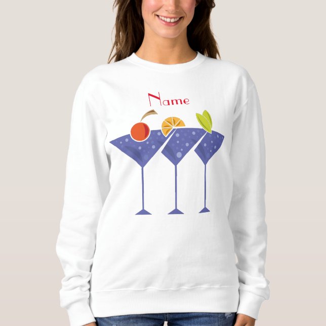 3 Martini Cocktails Thunder_Cove  Sweatshirt (Front)