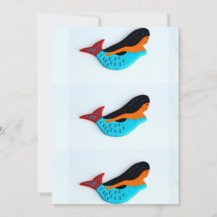 3 mermaids invitation card