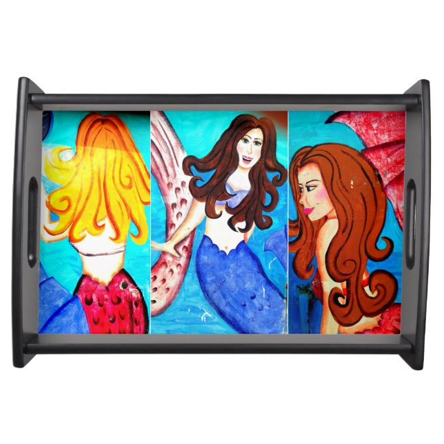 3 mermaids serving tray (Front)