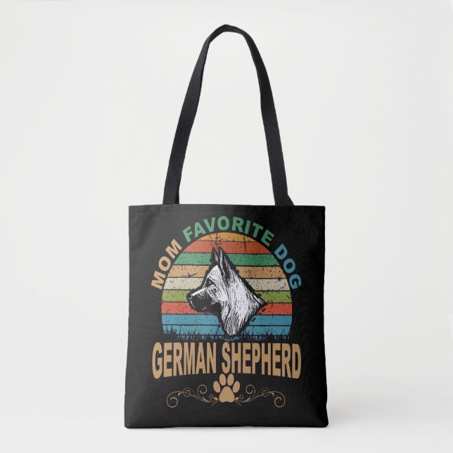 3 Mom Favorite Dog German Shepherd Tote Bag (Front)