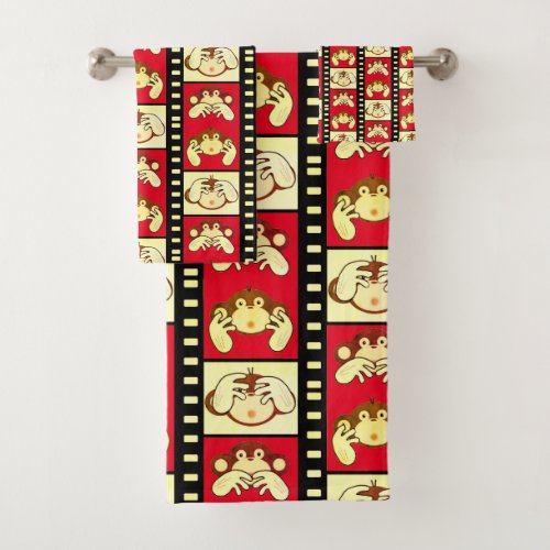 3 Monkeys Bath Towel Set