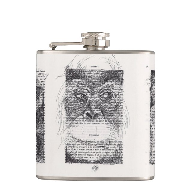 3 Monkeys Chinese New Year 2016 Personalized Flask (Front)