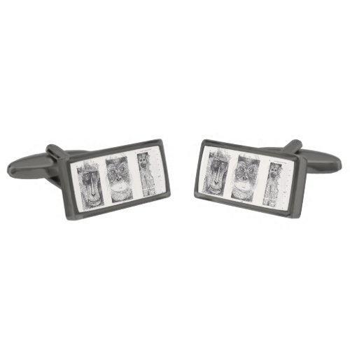 3 Monkeys Chinese New Year Zodiac Cufflinks