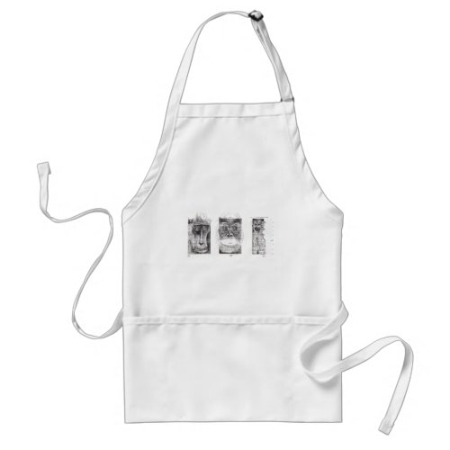 3 Monkeys Drawing Chinese New Year Zodiac Apron