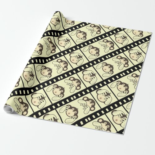 3 Monkeys wrapping paper