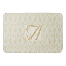 3 Monogram Art Deco Gold Cream Newlyweds Decor
