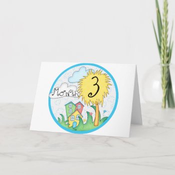 3 Months Inspired Milestone Card by CuteLittleTreasures at Zazzle