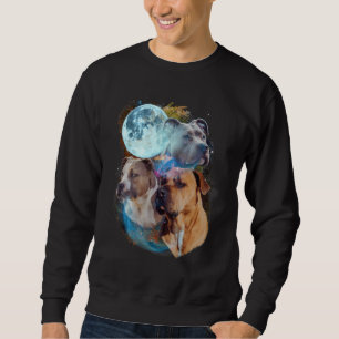 3 Moon Pitbull Dog Canine Puppy Graphic Pet Humor Sweatshirt