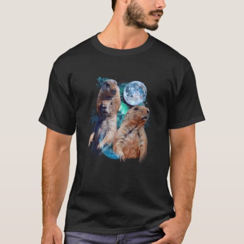 3 Moon Prairie Dog Art Rodent Squirrel Puppy Lover T_Shirt
