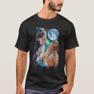 3 Moon Prairie Dog Art Rodent Squirrel Puppy Lover T-Shirt