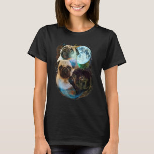 3 Moon Pug Canine Dog Puppy Graphic Pet T-Shirt