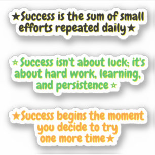 3 Motivational Quotes for Success   Inspirational  Sticker