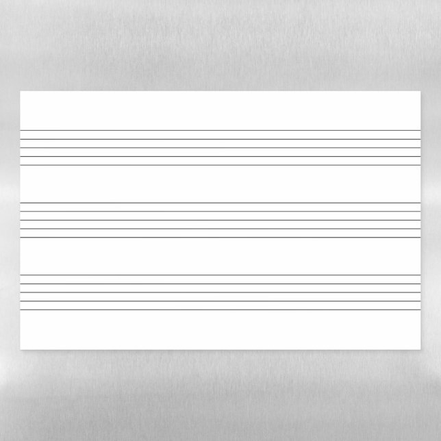 3 Musical Staffs Staves Systems Ready-to-Create Magnetic Dry Erase Sheet (Horizontal)
