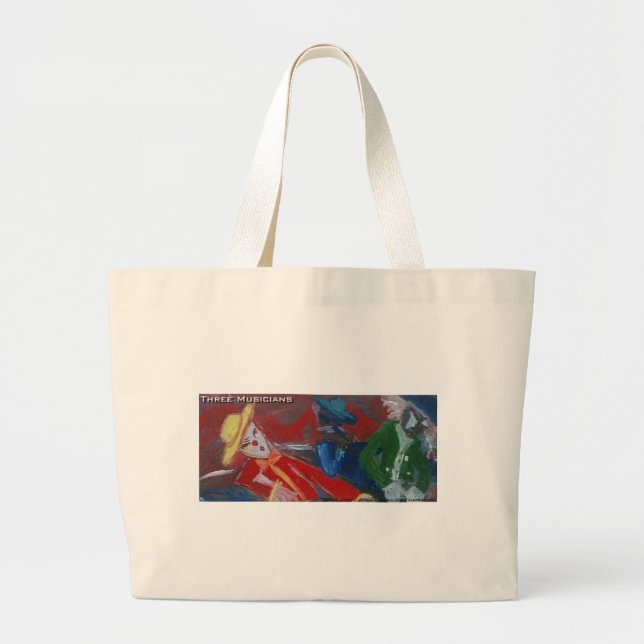 3 musicians large tote bag (Front)
