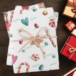 3 Names Cute Christmas Snowman & Sweets Wrapping Paper Sheets<br><div class="desc">These 3 sheets of Holiday, Christmas, Winter Season wrapping paper can be used in so many different ways other than wrapping packages. The names can be changed or removed easily, using the Template provided. Printed on heavyweight 70 lb. uncoated matte (shown) or 80 lb. semi-gloss paper. Size: 19.5" x 28.5"....</div>