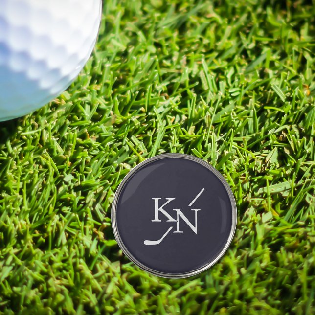 3 Navy blue Monogram Club Classic Name initials Golf Ball Marker (Creator Uploaded)