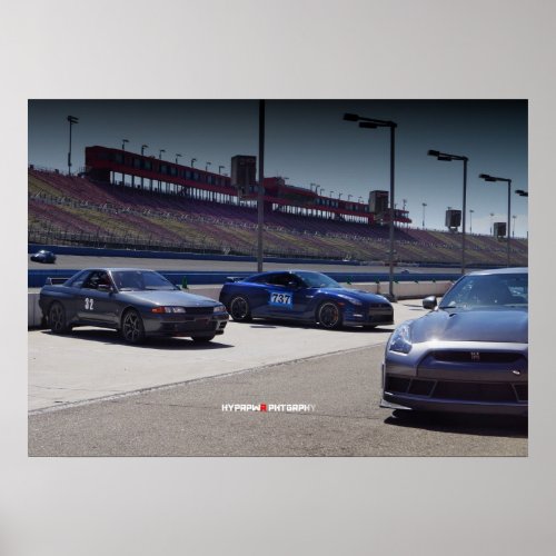 3 Nissan GT_R R32 Skyline  R35 Autoclub Speedway Poster