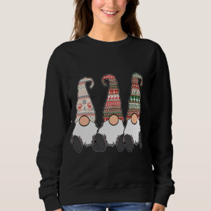 3 Nordic Gnomes Winter Christmas Swedish Tomte Cut Sweatshirt