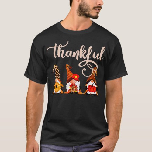 3 Nordic Gnomes Winter Cute Thanksgiving  Thankful T_Shirt