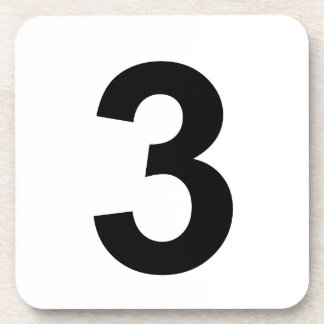 3 - number three drink coaster