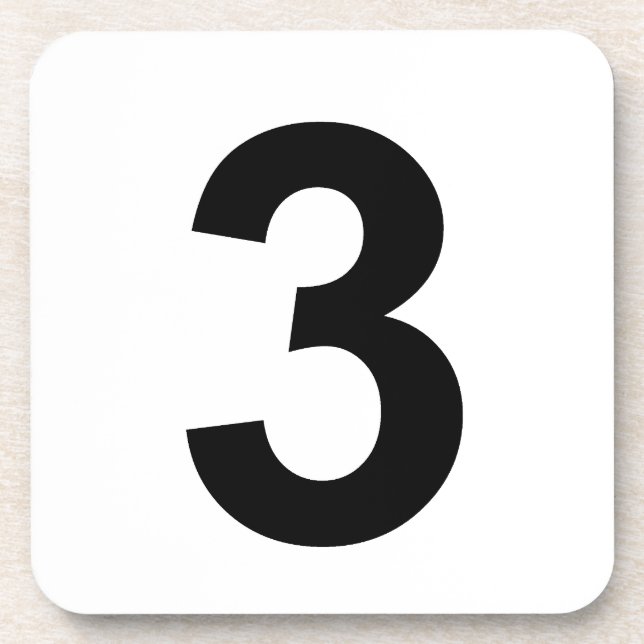 3 - number three drink coaster (Front)