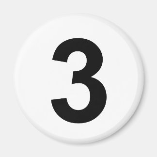 3 - number three magnet