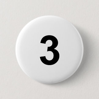 3 - number three pinback button
