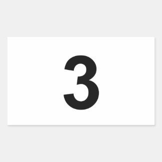 3 - number three rectangular sticker