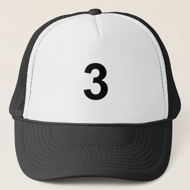 3 - number three trucker hat (Front)
