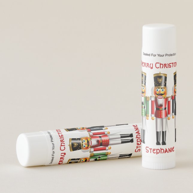 3 Nutty Nutcracker Toy Soldiers Lip Balm (Front)