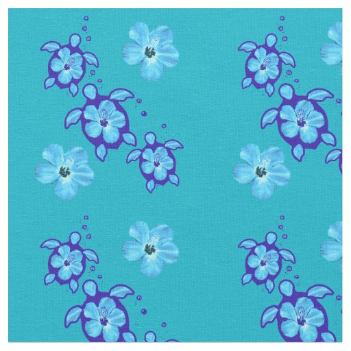 3 Ocean Blue Honu Turtles Fabric