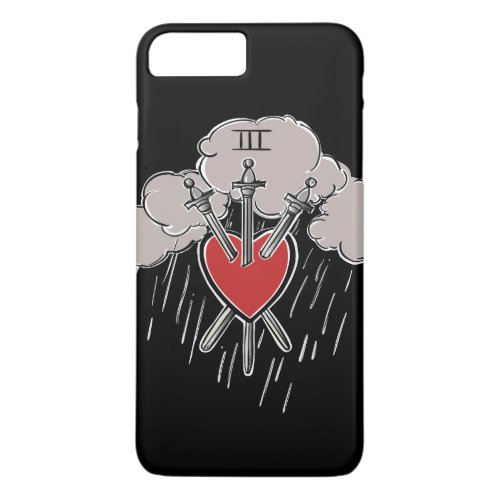 3 of Swords Love Heart Tarot Illustration iPhone 8 Plus7 Plus Case