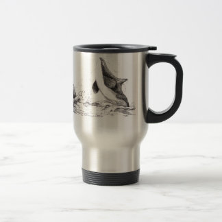 3 Orcas Playing Travel Mug