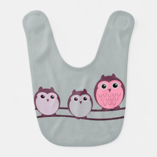 3 Owls on a Branch Bib