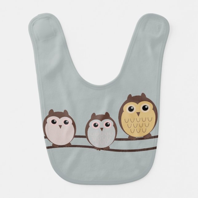 3 Owls on a Branch Bib (Front)