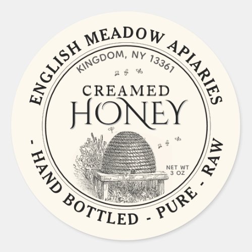 3 OZ CREAMED Honey Label Hand Bottled Raw
