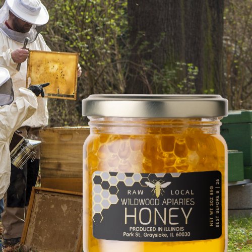 3 oz Honey Jar Label Queen Bee Honeycomb