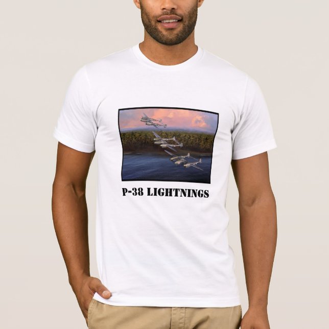 3 P-38 Lightnings Flying in Formation T-Shirt (Front)