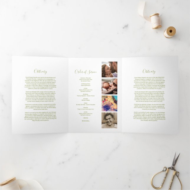 3 Page Funeral Order of Service | Memorial Program (Inside)