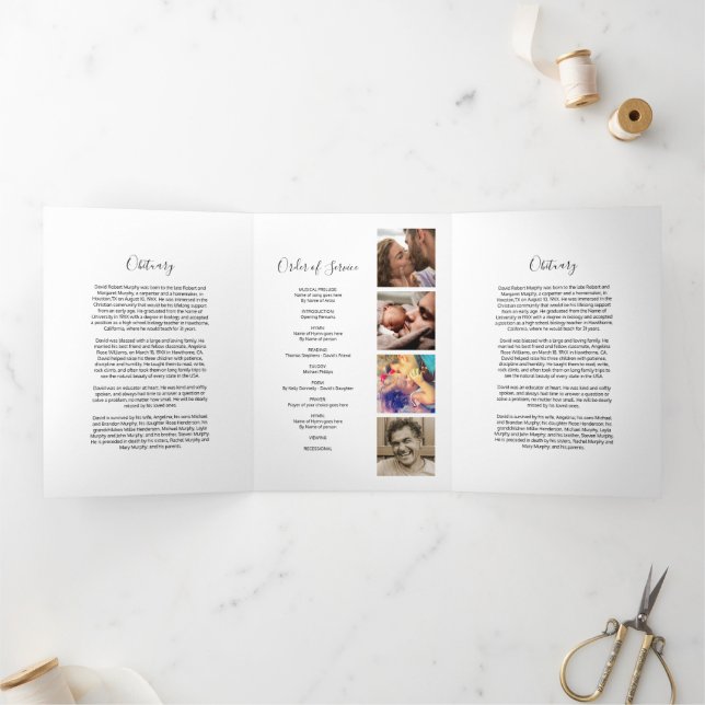 3 Page Funeral Order of Service | Memorial Program (Inside)
