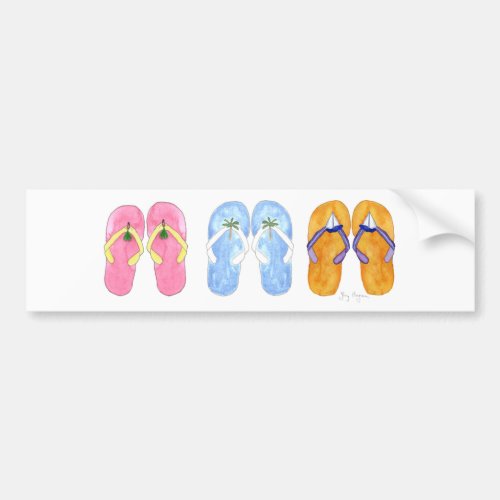 3 Pairs of Flip_Flops Bumper Stickers