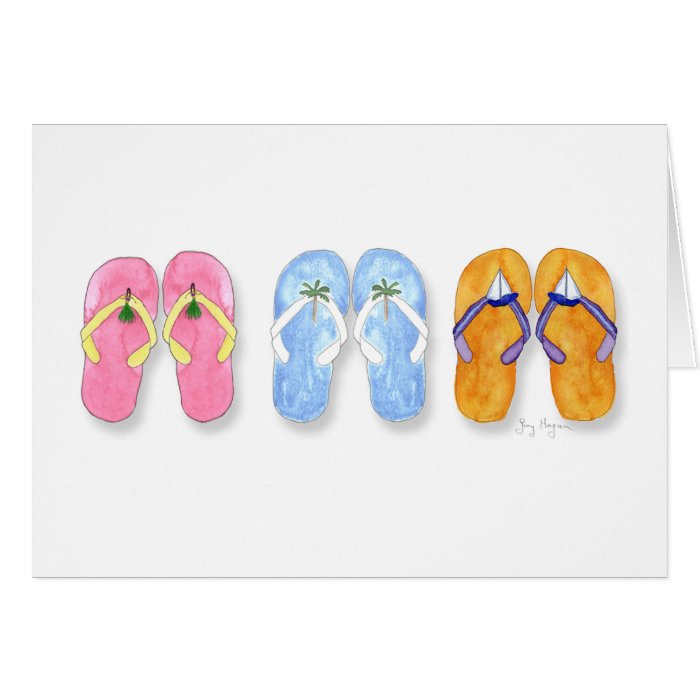 3 Pairs of Flip Flops Cards