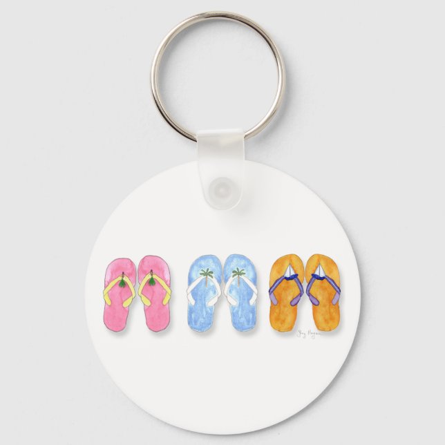 3 Pairs of Flip-Flops Keychain (Front)
