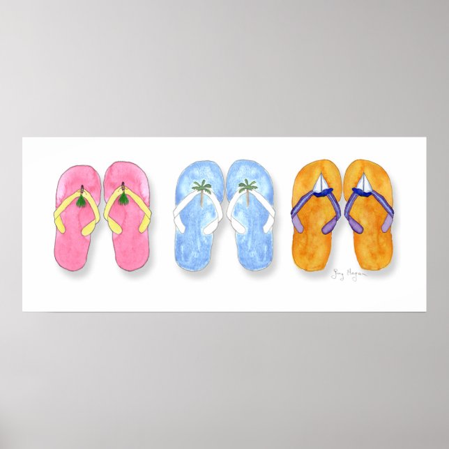 3 Pairs of Flip-Flops Posters & Prints (Front)