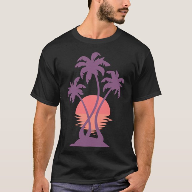 3 Palm Sunset friend T-Shirt (Front)