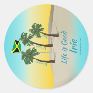 3 Palm Trees Jamaica Relax-Recharge-Rejuvenate Classic Round Sticker