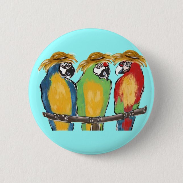 3 Parrots Button (Front)