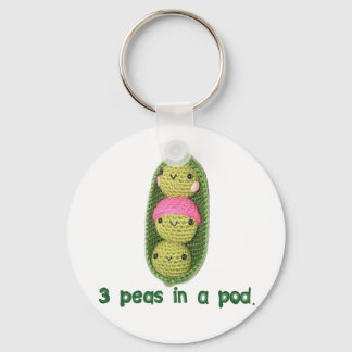 3 Peas in a Pod Keychain